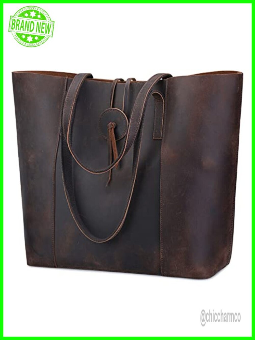 Genuine Leather Tote Bag Large Shoulder Purse Satchel Vintage Work Travel